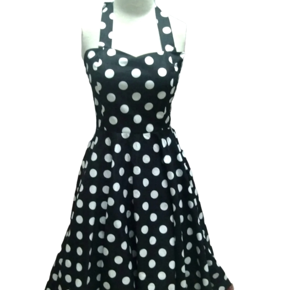 Size 20 (UK Size 22) Rockabilly 50's Inspired Polka Dot Halter Dress